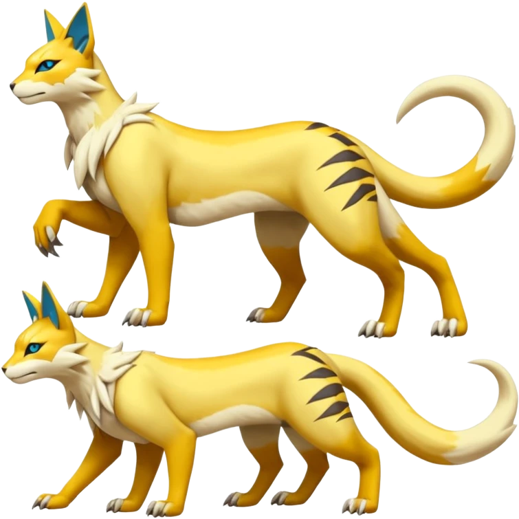 Latias-Koraidon-Renamon-Zeraora-Bastet-Fakémon-fusion-creature, full body emoji