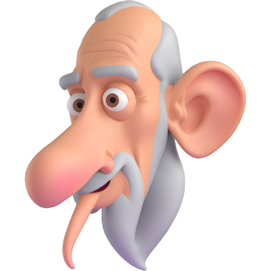 old man with a long nose emoji