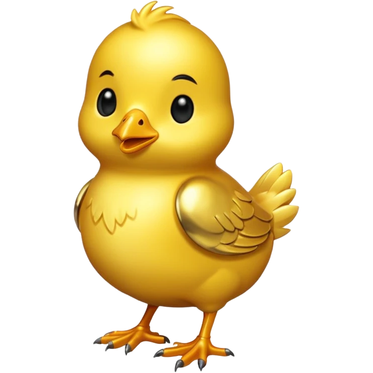 gold metal chick emoji