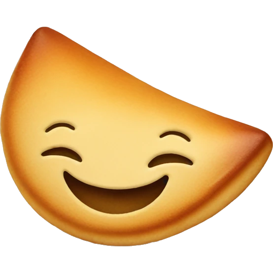 A fortune cookie with a smile emoji