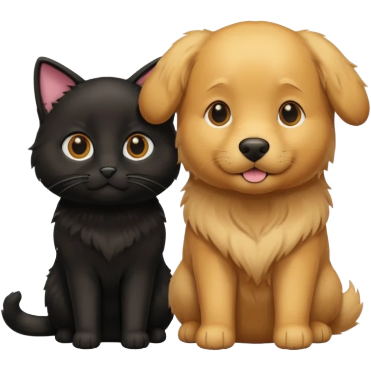 golden retriever and black cat emoji
