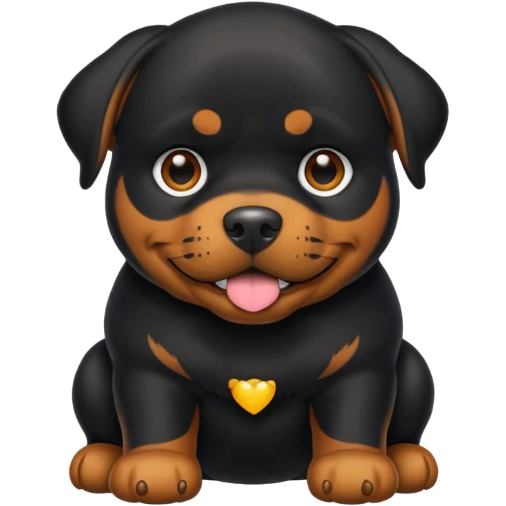 Crie um emoji de um cachorro rottweiler preto emoji