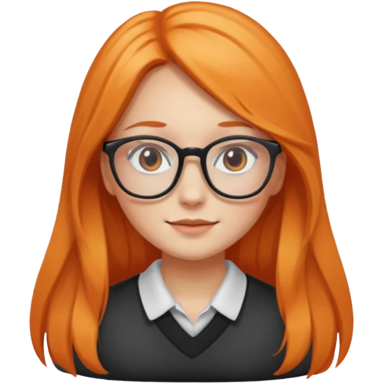 a girl with glasses and light orange long hair emoji