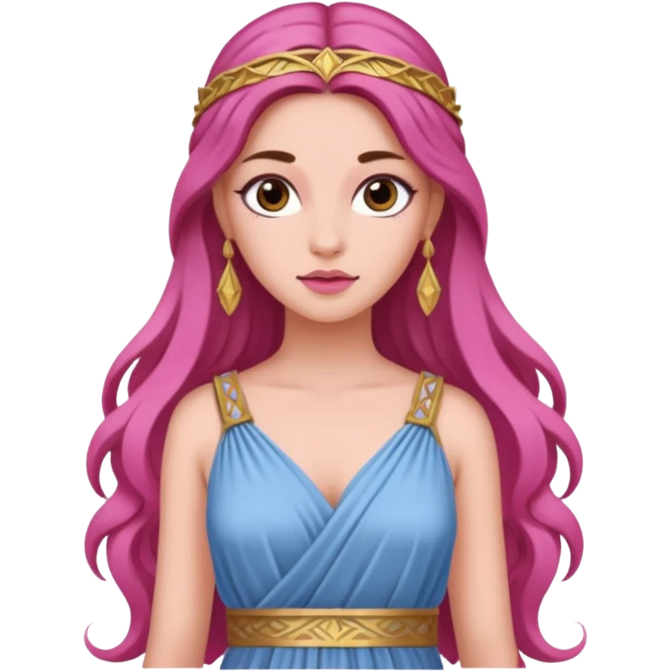 Pink greek goddess long brunette hair emoji