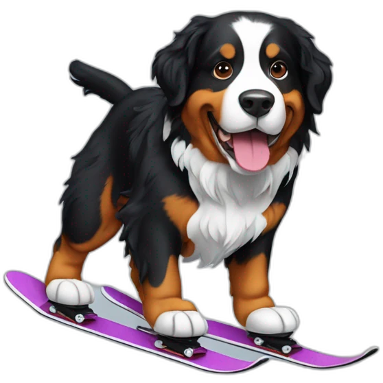 bernese mountain dog ski skating emoji