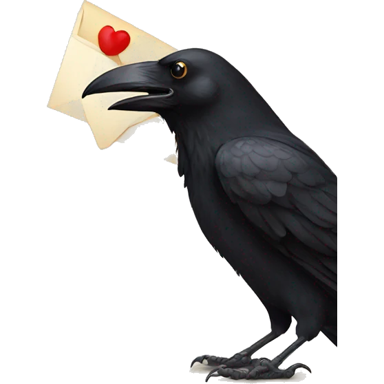crow holding a letter  emoji