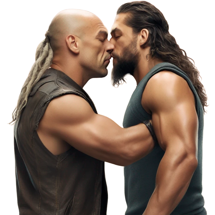 Jason momoa kissing vin diesel  emoji