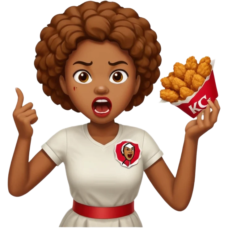 tsion angry black girl ragebait fat running 100 kfc chicken dirty mouth angry bad word emoji