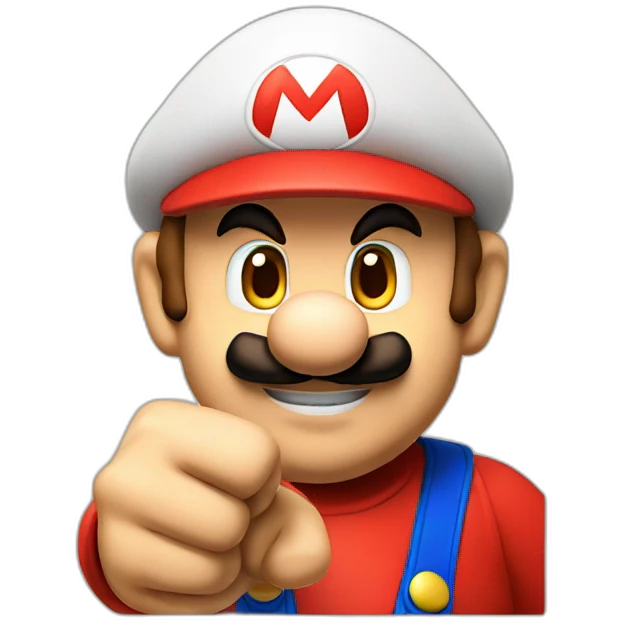 super mario pointing his finger at you emoji