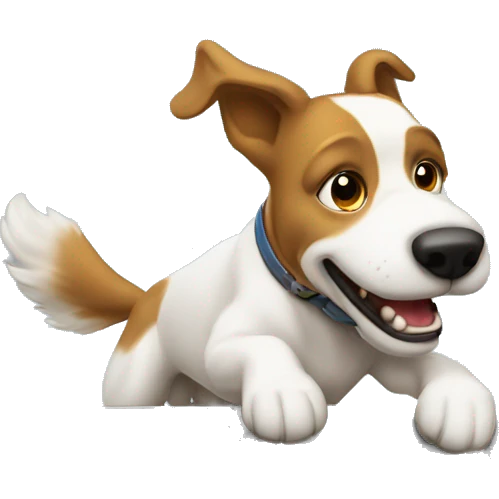 Agility dog jumping over anvil emoji