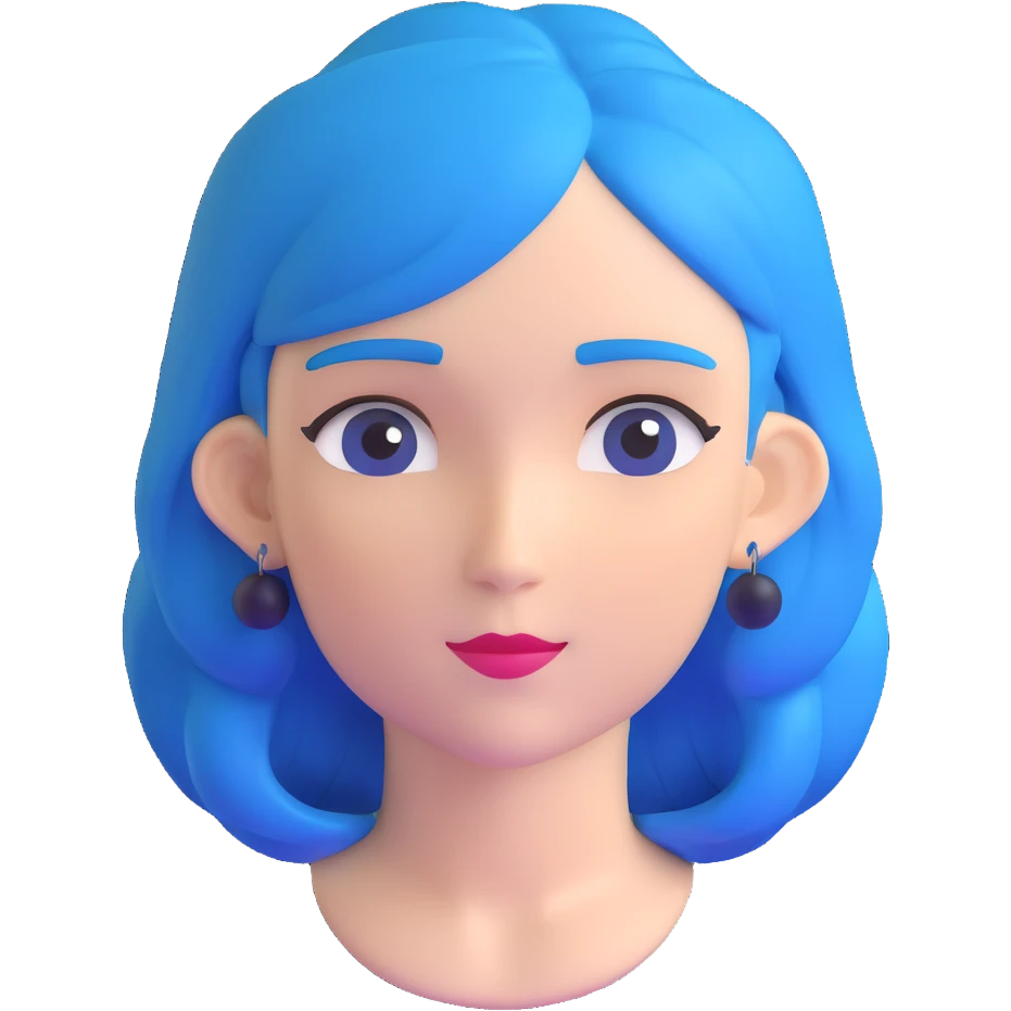 woman with blue hair emoji