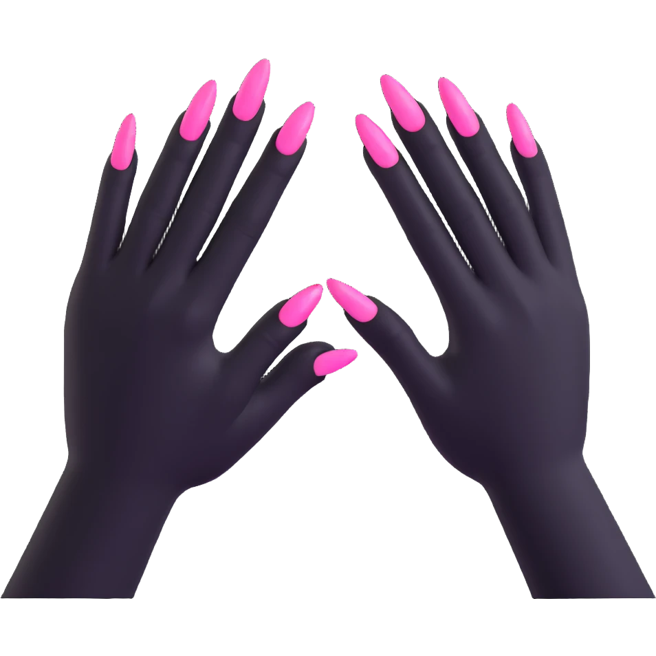 hand with pink gothic nails emoji