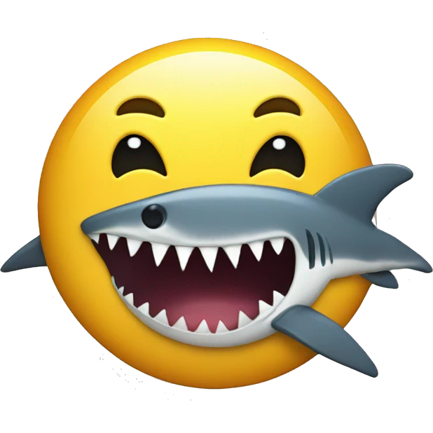 Smiley face with shark emoji