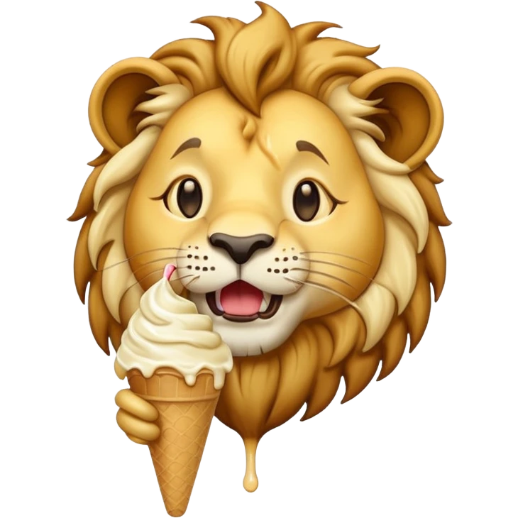 lion eating ice cream emoji