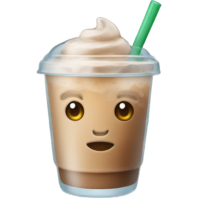 iced latte in a see through cup emoji