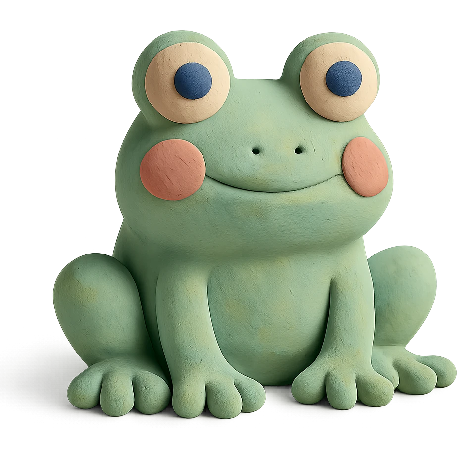frog in claymation style with pastel colors emoji