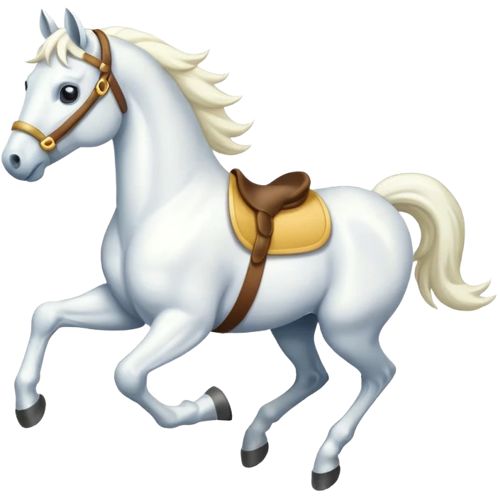 Creat a white horse running emoji