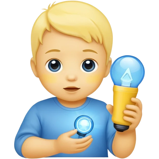 yellow baby with blue light emoji