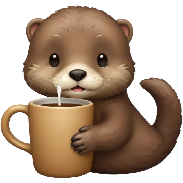 Cute otter drinking from a mug emoji