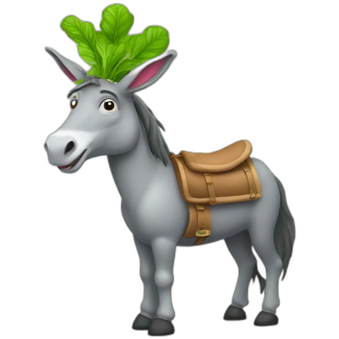 Magic donkey with frog  and beets  emoji