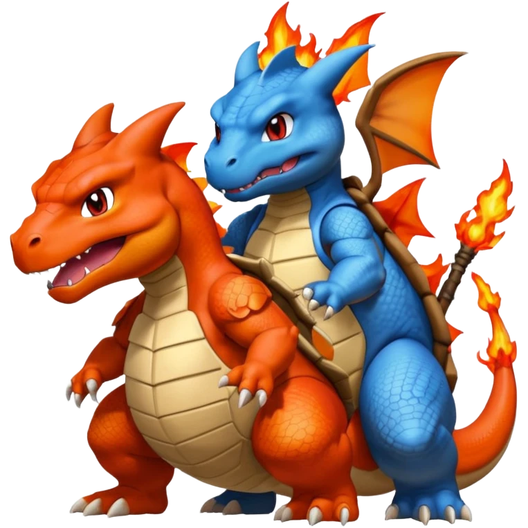 Pokemon red and green legendary emoji