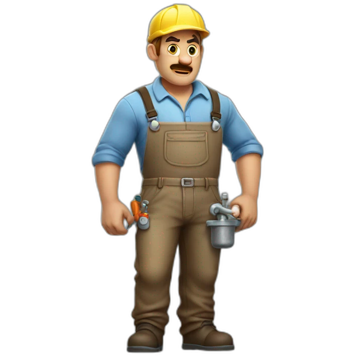 PLUMBER FULL BODY BUT HE IS ANGRY emoji