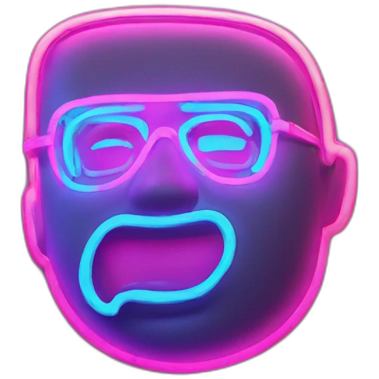 Juicy booty neon sign style man emoji