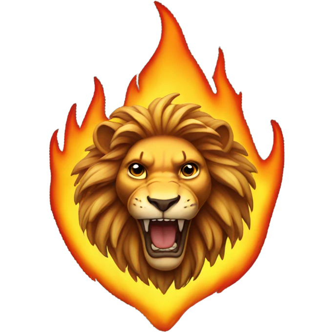 Flaming lion  emoji