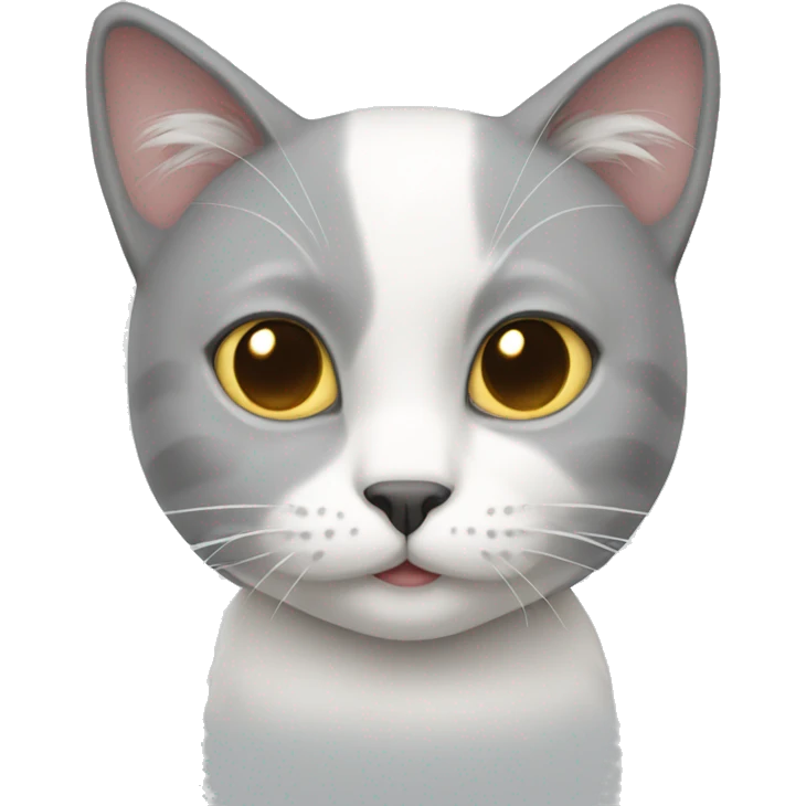 Grey white cat emoji