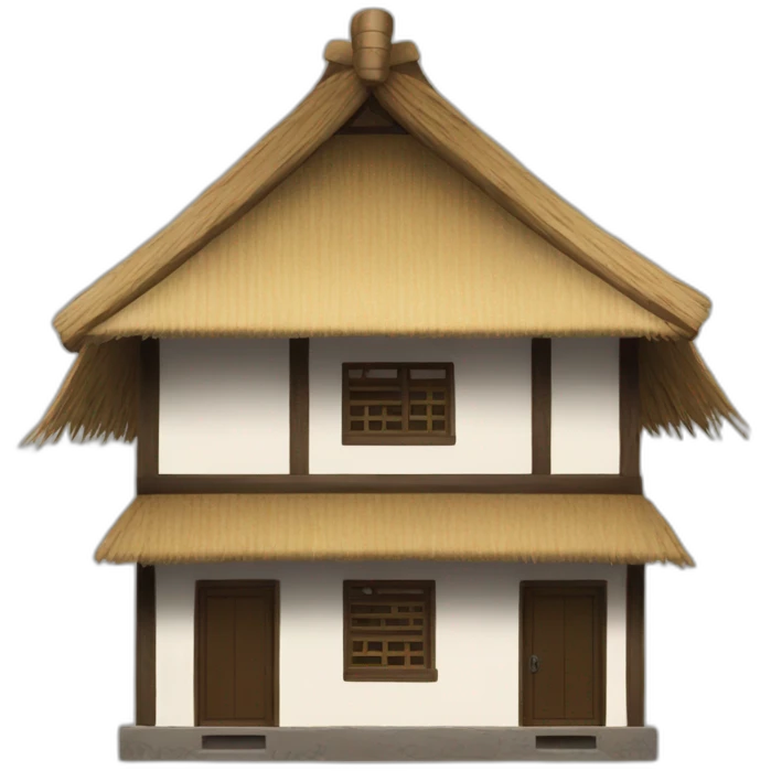 a simple house with a thatched roof in the Chinese style emoji