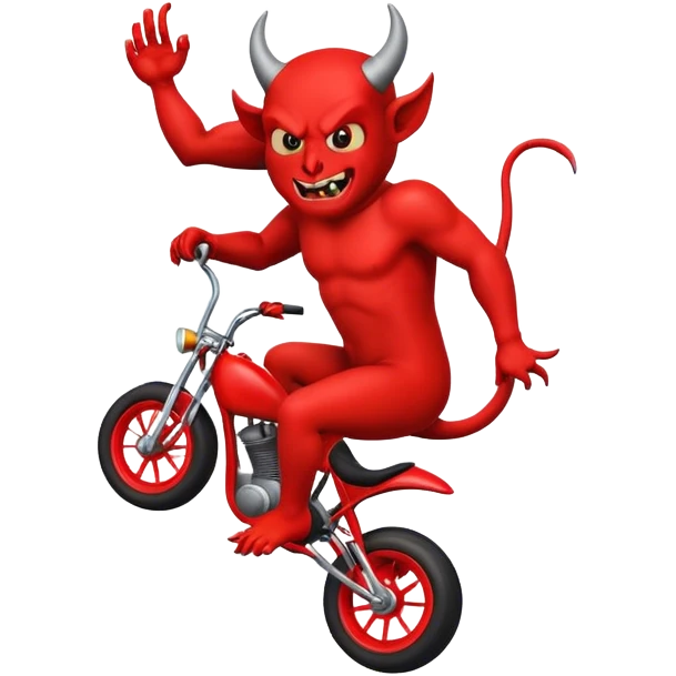 Devil hitting a wheelie emoji