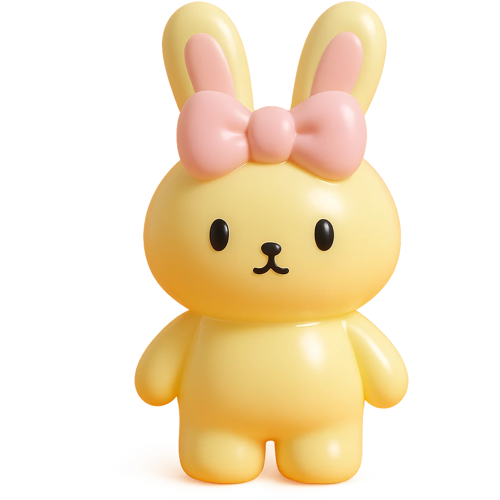 fluffy bow, toy-like appearance emoji