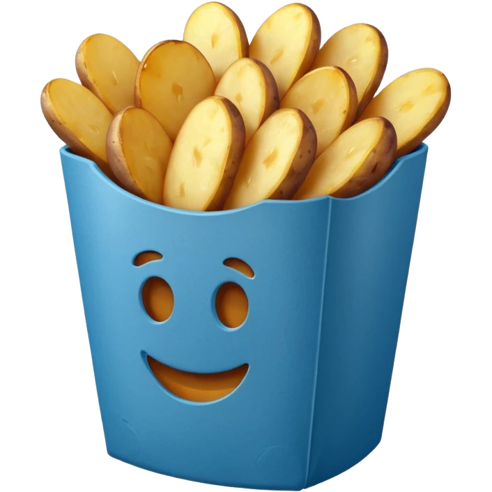 fried potatoes in a blue carton emoji