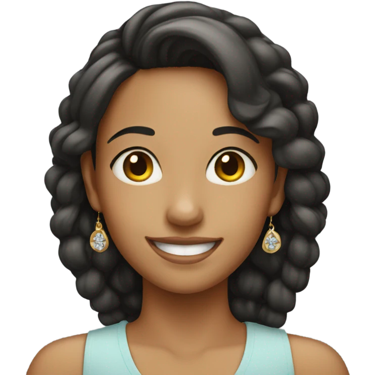 smiling girl with earrings emoji