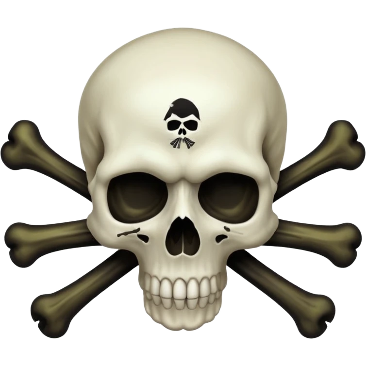a poisonous cloud of gas, dark swamp color, with an image of a skull and two crossed bones behind the skull emoji