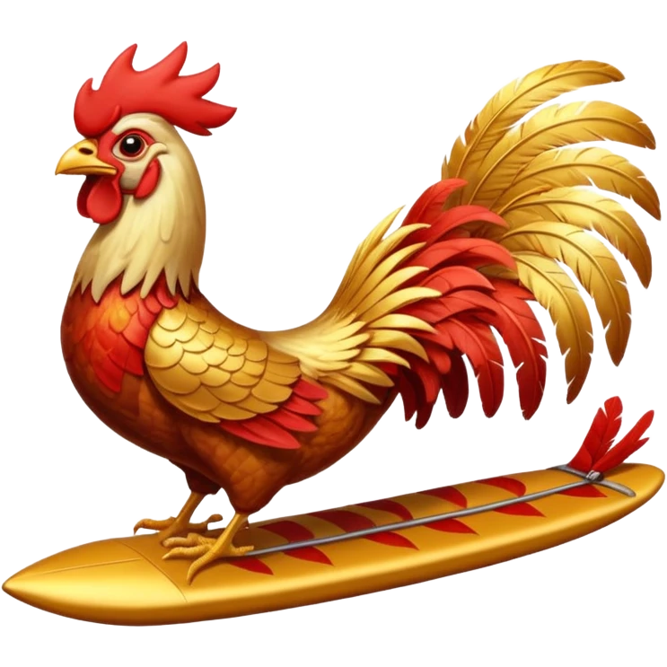 rooster driving glider emoji