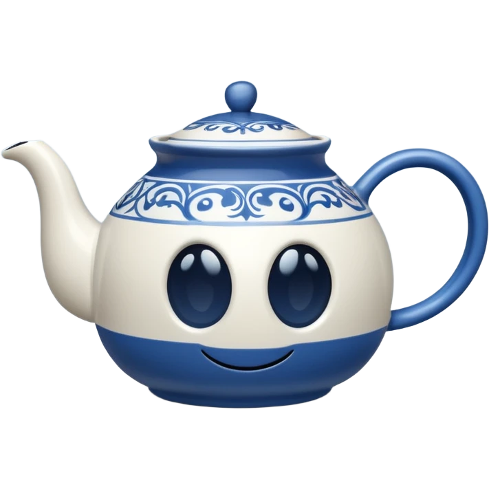 Matching mug of tea and teapot with Disney symbol emoji