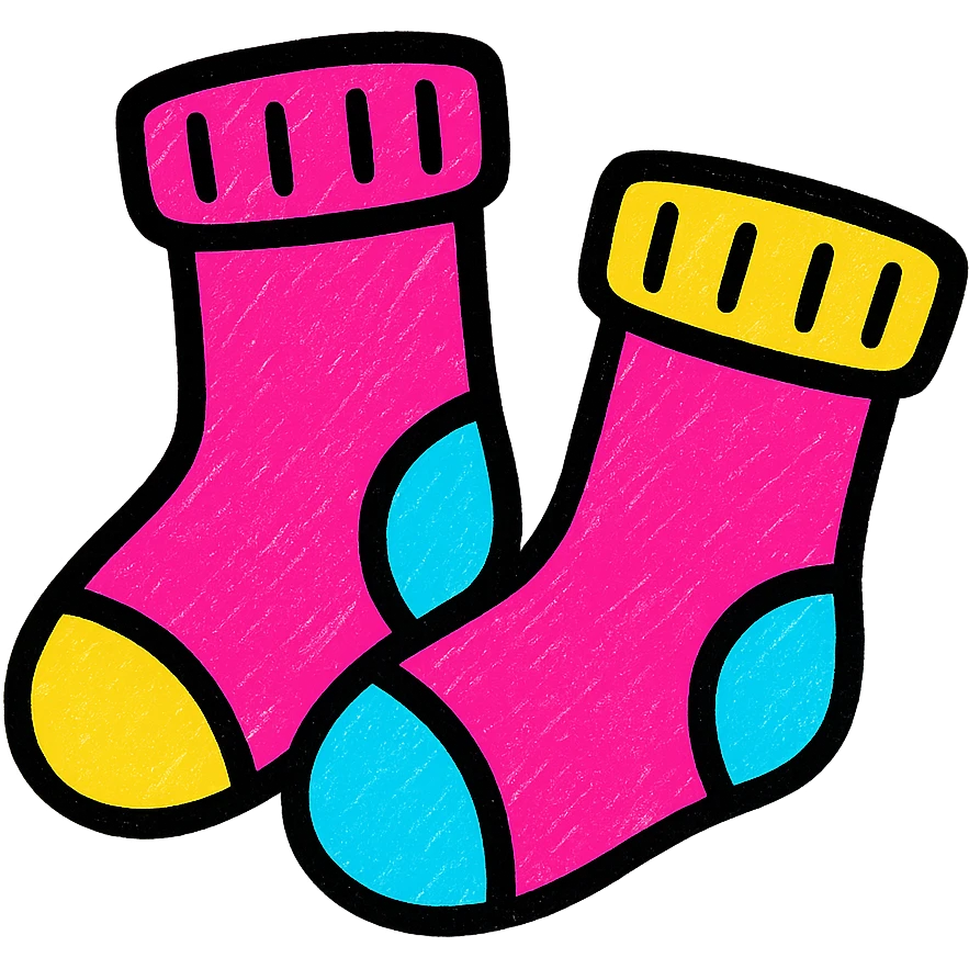 cute socks in pop colors style emoji