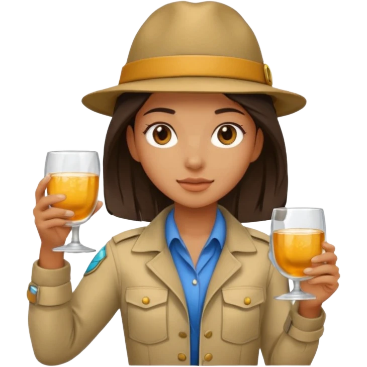 a young female explorer with magnificer glass emoji