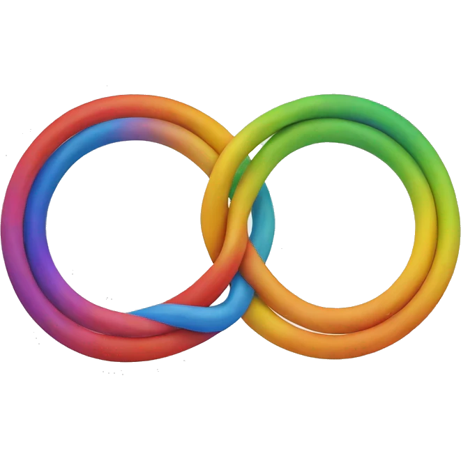 Rainbow colored infinity symbol for neurodivergent people emoji