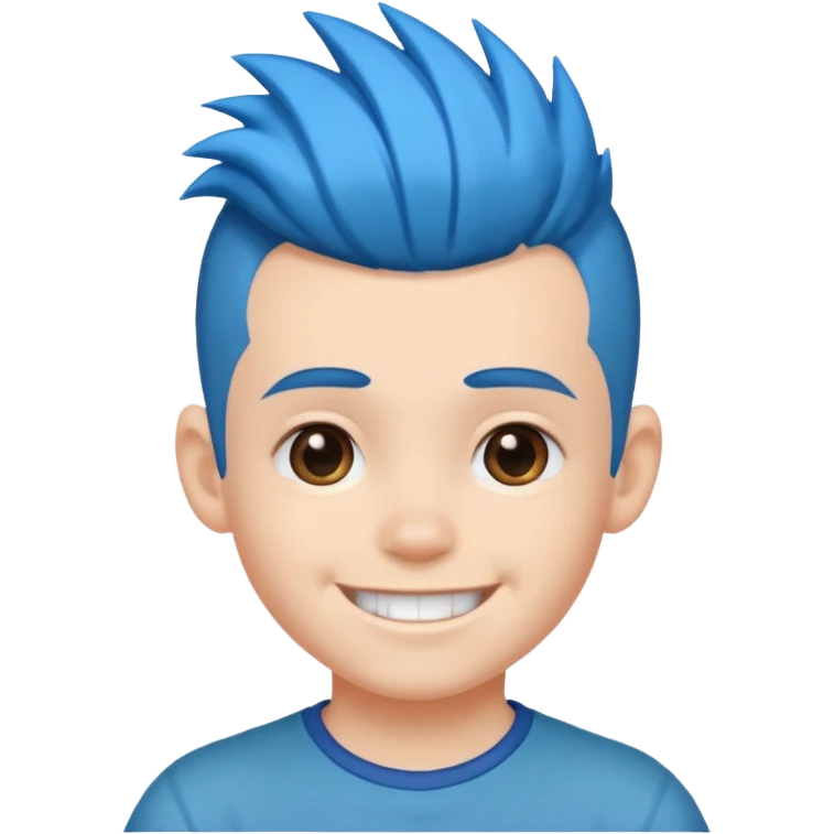 blue haired kid mohawk emoji