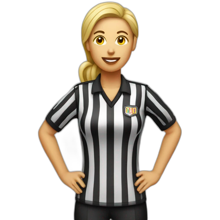 Basketball woman referee with whistle emoji