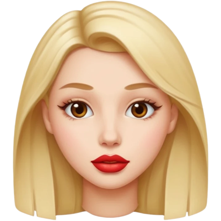 Pretty girl with big lips and shape emoji