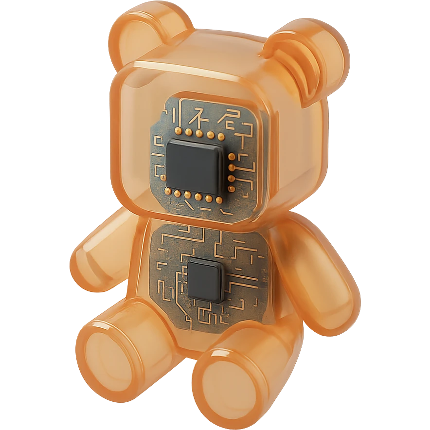A futuristic headphones with transparent design showing internal audio components, wiring and circuit board details emoji