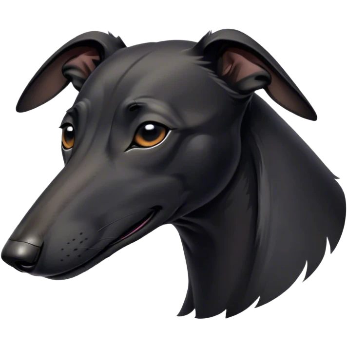 Meme-Worthy Cute Sleeping Black Greyhound Portrait Emoji, Head resting peacefully with a contented smile, showcasing a delightfully slender build and a luxuriously smooth black Fur, eyes shut in a serene nap, Simplified yet hilariously adorable features, highly detailed, glowing with a soft, drowsy light, high shine, relaxed and utterly lovable, stylized with an air of playful laziness, bright and heartwarming, soft glowing outline, capturing the essence of a comically sleepy racer, so meme-worthy it feels like it could instantly become the next viral sensation of adorable slumber! emoji