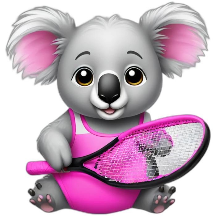 koala with pink band playing padel emoji