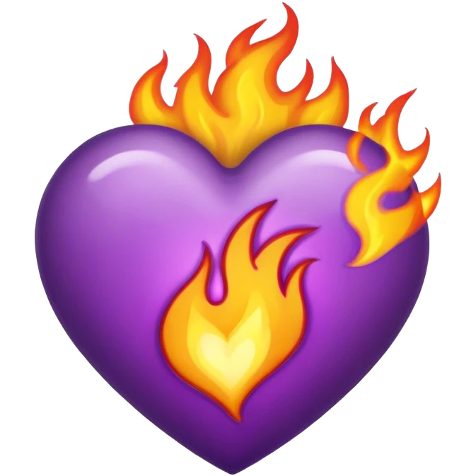purple heart on fire  emoji
