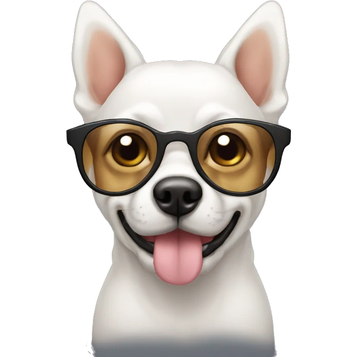 Perrito con lentes emoji