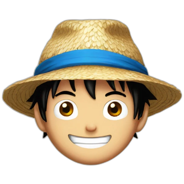Luffy with a hat emoji
