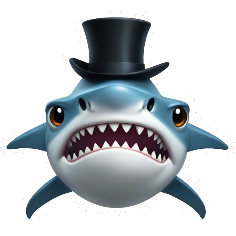 Shark with a top hat emoji